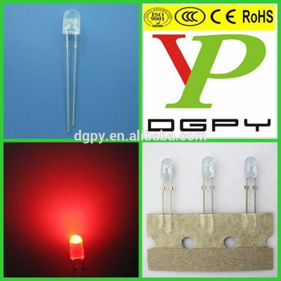 Factory Cheap Price high lumens dip 546 Diffused led diode 5mm 1.8-2.2V oval top Red color