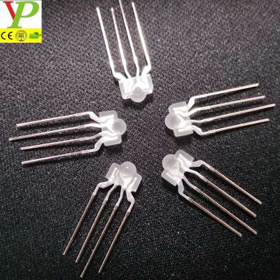 Super flux 3mm round 4pins with flange frosted rgb led diode common anode for mechanical keyboard light